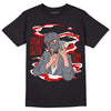 Fire Red 9s DopeSkill T-Shirt Money Is The Motive Graphic - Black 