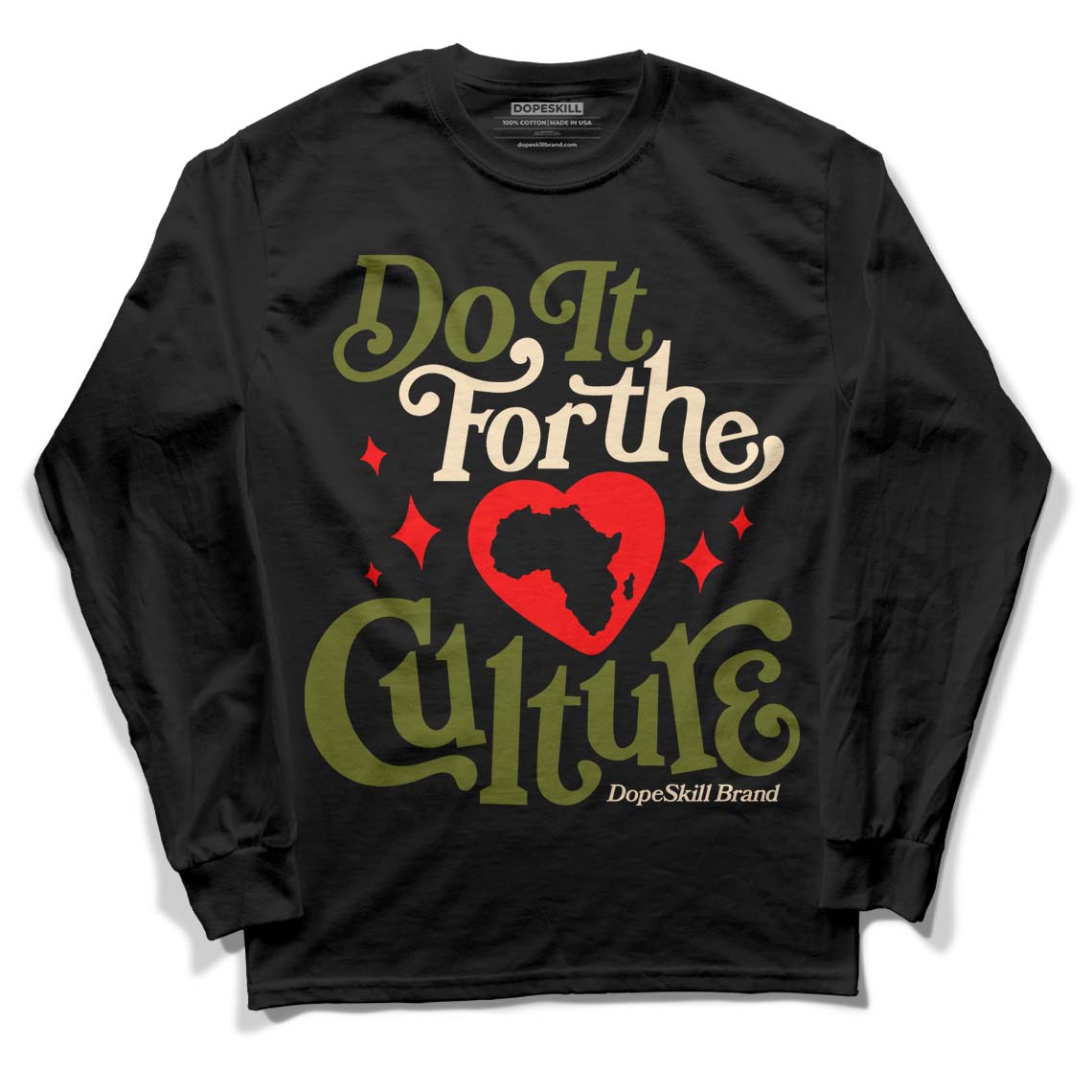 Travis Scott x Jordan 1 Low OG “Olive” DopeSkill Long Sleeve T-Shirt Do It For The Culture Graphic Streetwear - Black