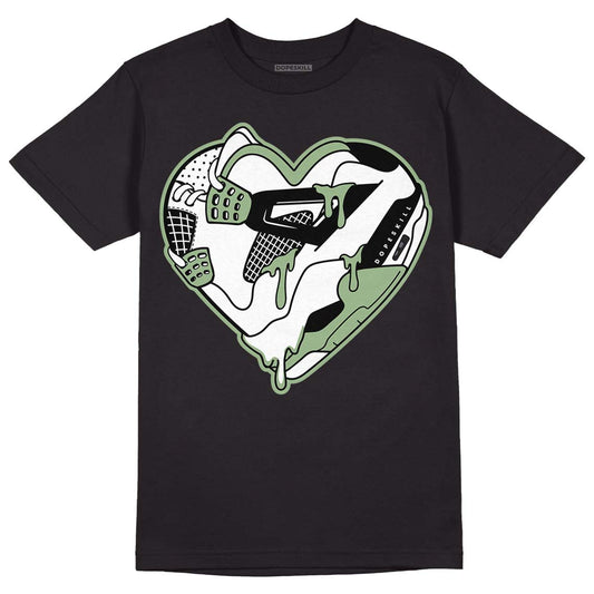 Seafoam 4s DopeSkill T-Shirt Heart Jordan 4 Graphic - Black 