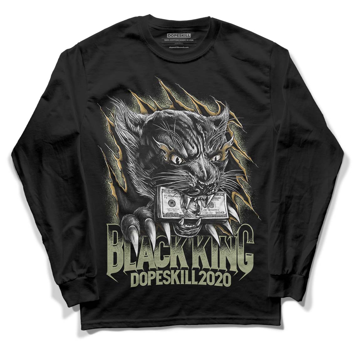 Jade Horizon 5s DopeSkill Long Sleeve T-Shirt Black King Graphic - Black