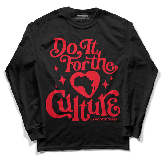 Jordan 4 Red Thunder DopeSkill Long Sleeve T-Shirt Do It For The Culture Graphic Streetwear - Black