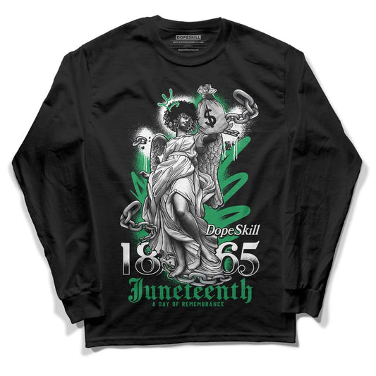 Jordan 1 Low Lucky Green DopeSkill Long Sleeve T-Shirt Juneteenth Graphic Streetwear - Black