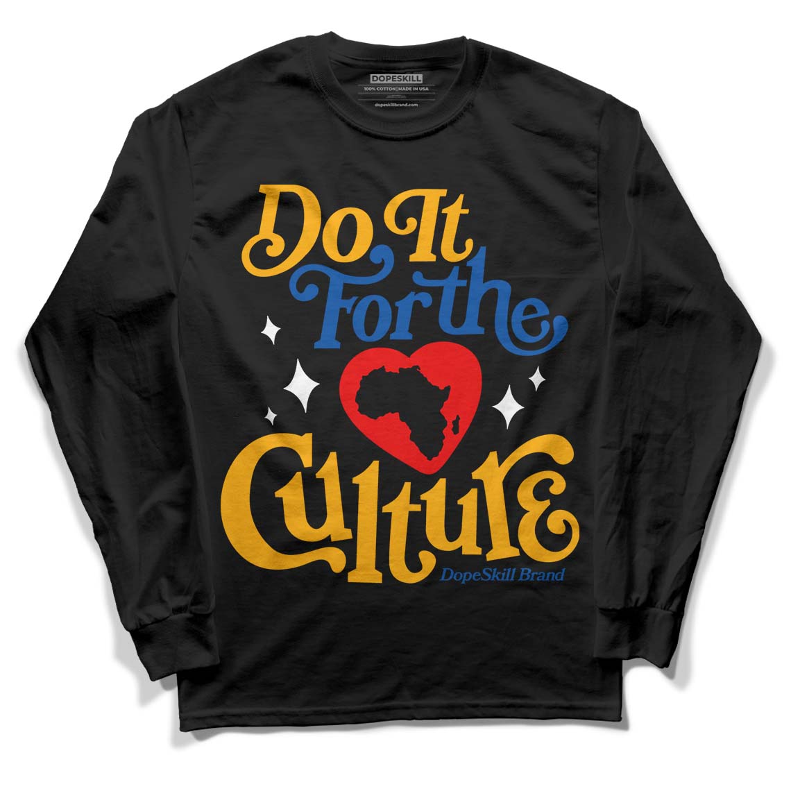 Dunk Blue Jay and University Gold DopeSkill Long Sleeve T-Shirt Do It For The Culture Graphic Streetwear - Black