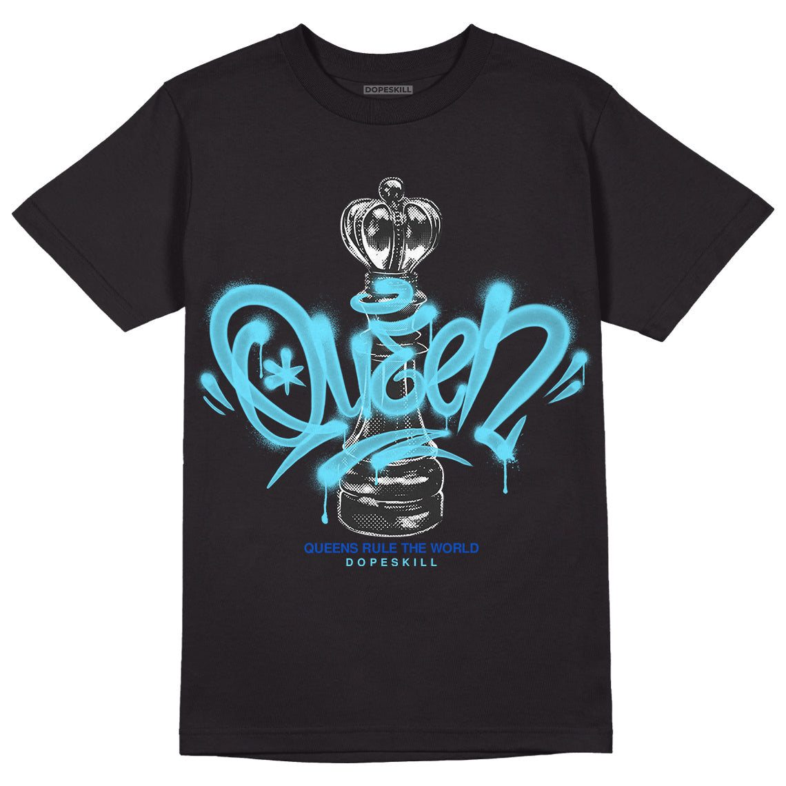 Dunk Low Argon DopeSkill T-Shirt Queen Chess Graphic Streetwear - black