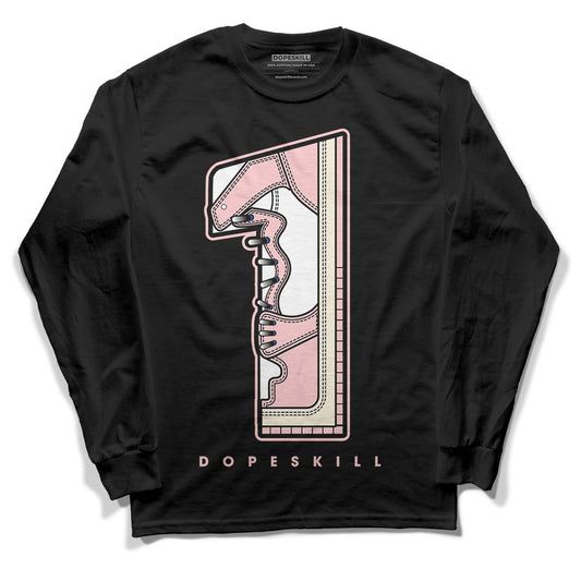 Jordan 1 High OG WMNS Washed Pink DopeSkill Long Sleeve T-Shirt No.1 Graphic Streetwear - Black