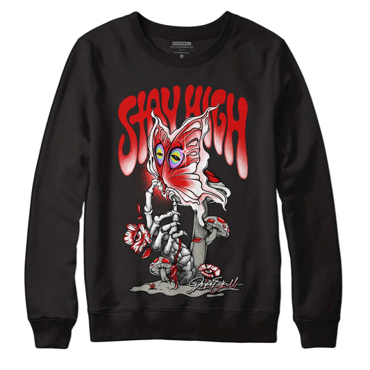 Fire Red 3s DopeSkill Sweatshirt Stay High Graphic - Black