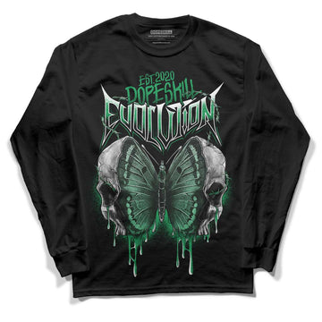 Jordan 1 Low Lucky Green DopeSkill Long Sleeve T-Shirt DopeSkill Evolution Graphic Streetwear - Black