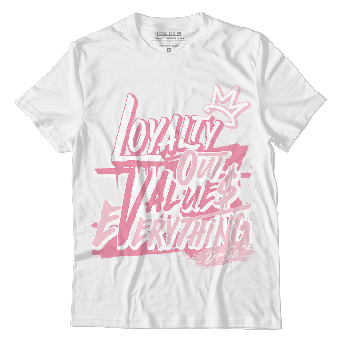 Question Mid Pink Toe DopeSkill T-Shirt LOVE Graphic - White 