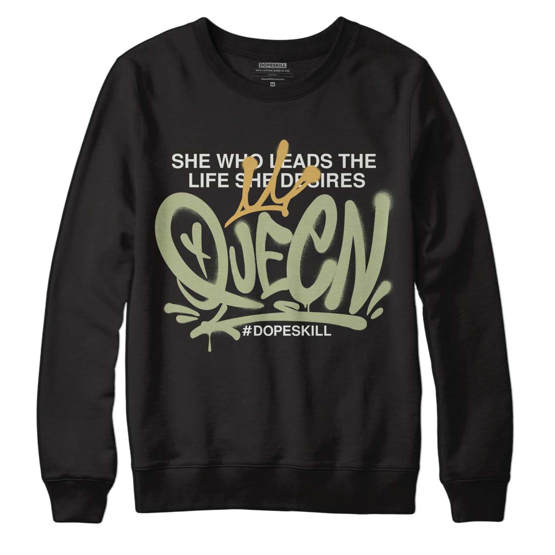 Jade Horizon 5s DopeSkill Sweatshirt Queen Graphic - Black 