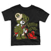 Travis Scott x Jordan 1 Low OG “Olive” DopeSkill Toddler Kids T-shirt Broken Heart Graphic Streetwear - Black