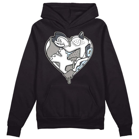 Jordan 6 Retro Cool Grey DopeSkill Hoodie Sweatshirt Heart Jordan 6 Graphic Streetwear - Black 