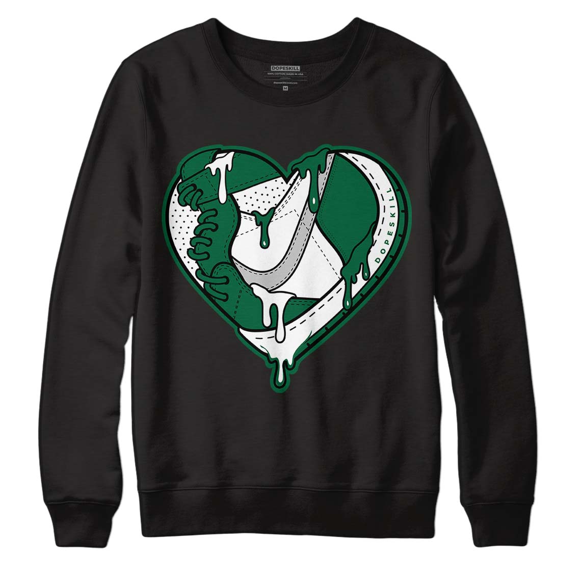 Gorge Green 1s DopeSkill Sweatshirt Heart Jordan 1 Graphic - Black 