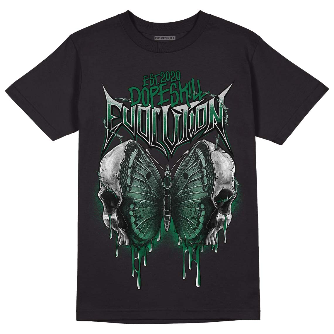 Gorge Green 1s DopeSkill T-Shirt DopeSkill Evolution Graphic - Black 