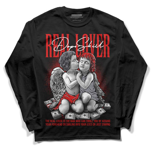 Gym Red 9s DopeSkill Long Sleeve T-Shirt Real Lover Graphic - Black