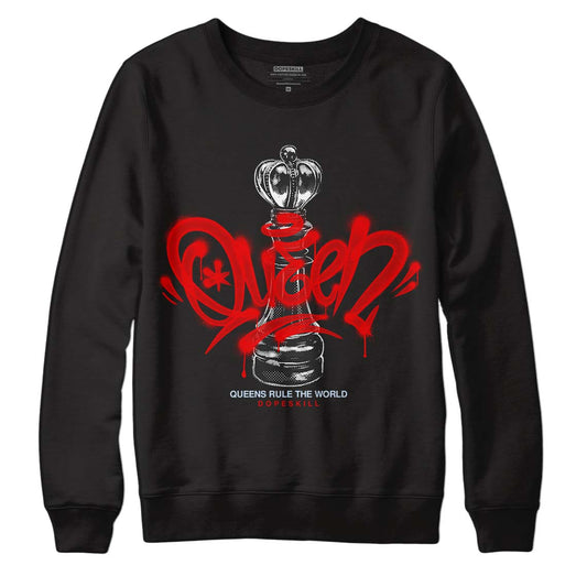 Jordan 11 Retro Cherry DopeSkill Sweatshirt Queen Chess Graphic Streetwear - Black