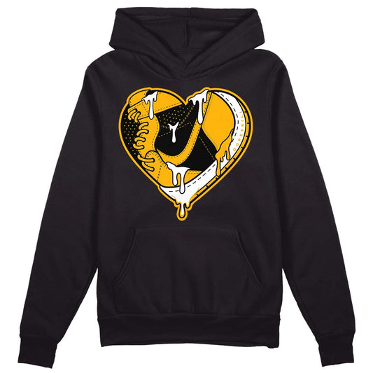 Goldenrod Dunk DopeSkill Hoodie Sweatshirt Heart Jordan Graphic - Black 