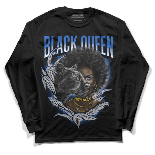 True Blue 1s DopeSkill Long Sleeve T-Shirt New Black Queen Graphic - Black 