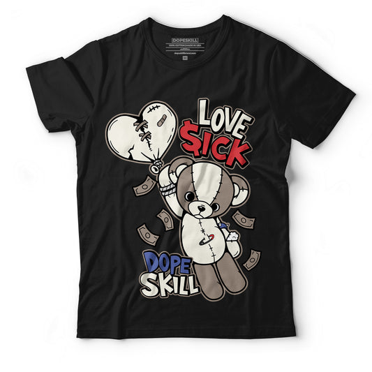Jordan 4 Sail Canvas DopeSkill T-Shirt Love Sick Graphic - Black 