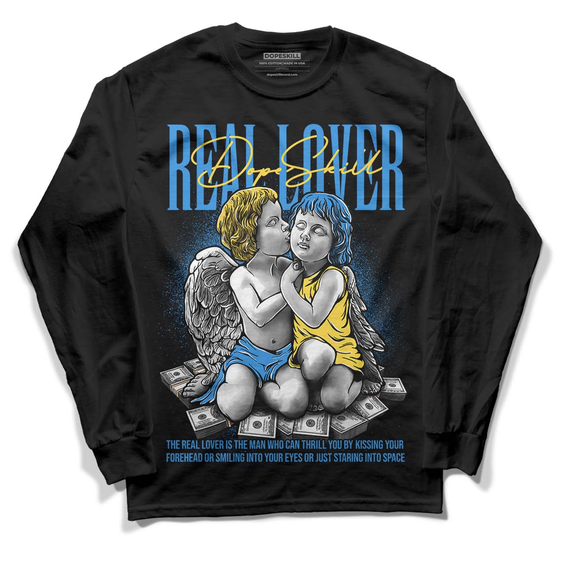 SB Dunk Low Homer DopeSkill Long Sleeve T-Shirt Real Lover Graphic - Black