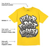 Lightning 4s DopeSkill Tour Yellow T-shirt Never Forget Loyalty Graphic