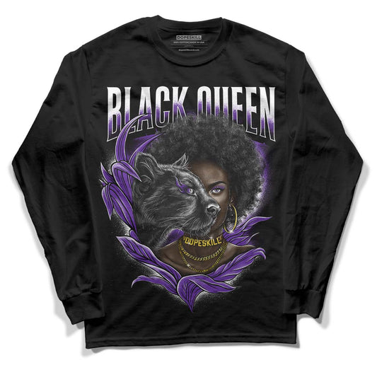 Dark Iris 3s DopeSkill Long Sleeve T-Shirt New Black Queen Graphic - Black 