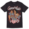 Fire Red 9s DopeSkill T-Shirt Queen Of Hustle Graphic - Black 