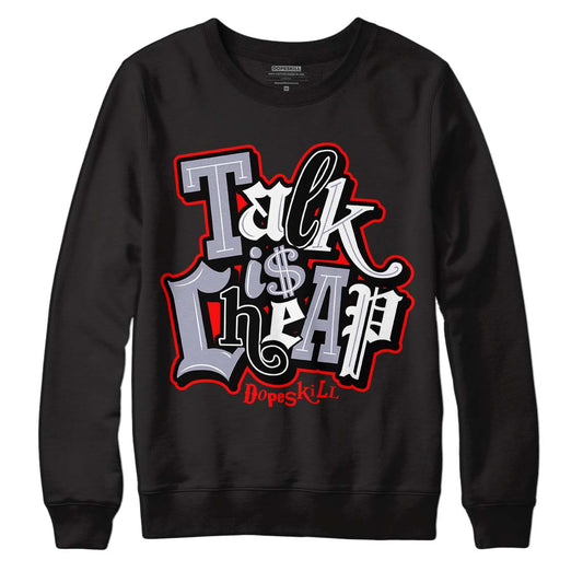 Jordan 13 Retro 'Black Flint' DopeSkill Sweatshirt Talk Is Chip Graphic Streetwear - Black