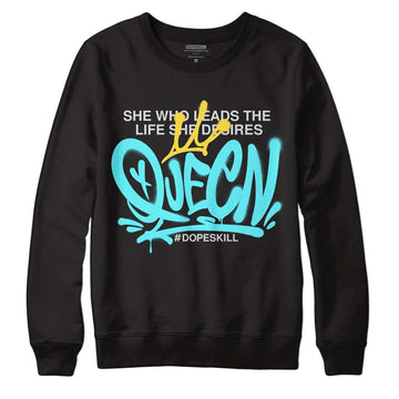 Aqua 5s DopeSkill Sweatshirt Queen Graphic - Black 