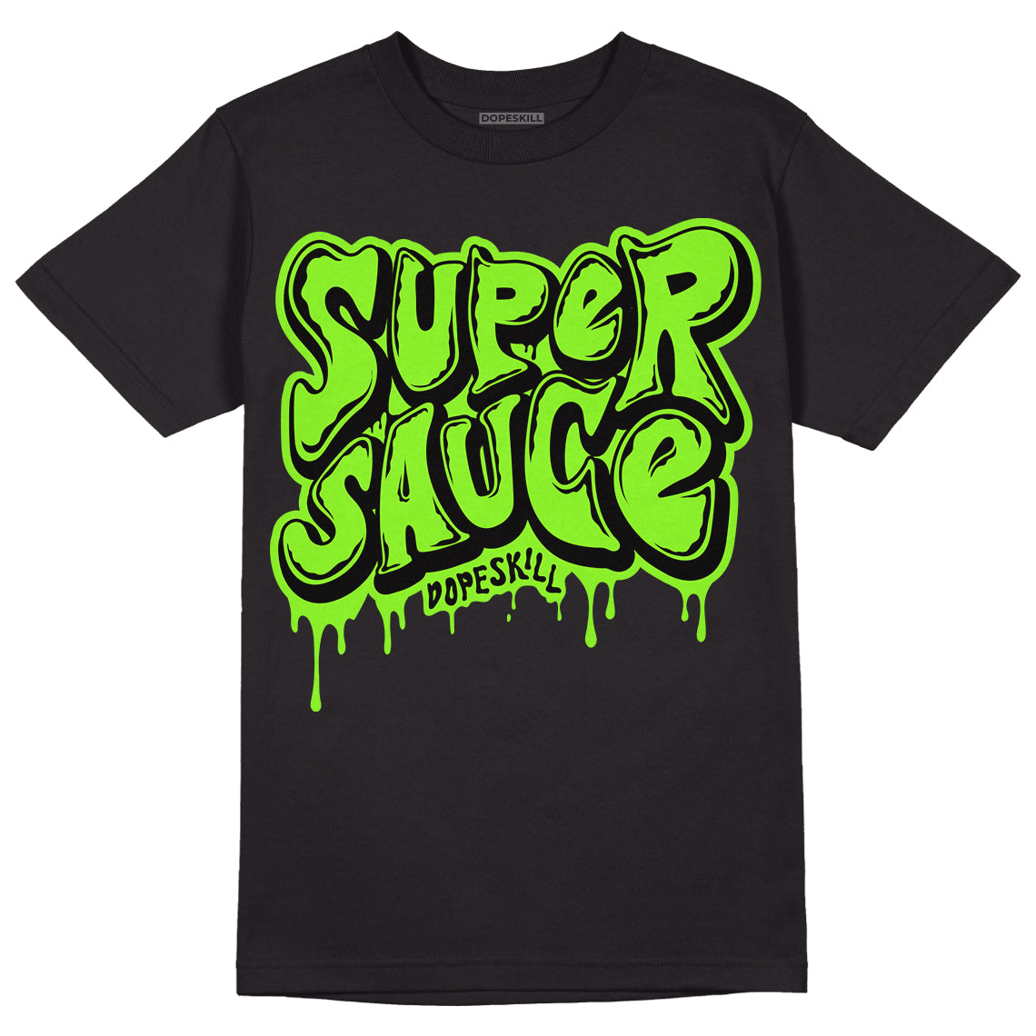 Neon Green Collection DopeSkill T-Shirt Super Sauce Graphic - Black