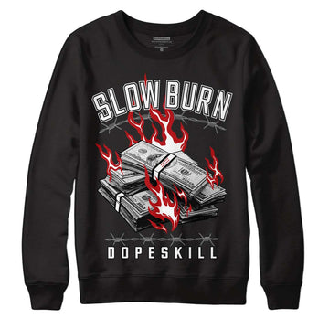 Jordan 13 Retro Playoffs DopeSkill Sweatshirt Slow Burn Graphic Streetwear - Black