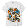 Dunk High 1985 SP Orange Acid Wash DopeSkill T-Shirt Boss lady Graphic - White 