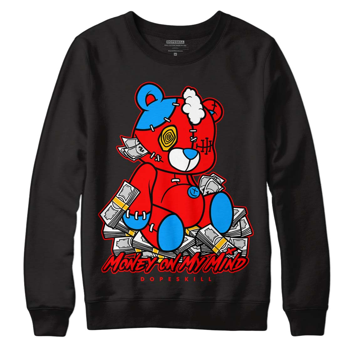 Fruity Pebbles Dunks DopeSkill Sweatshirt MOMM Bear Graphic - Black