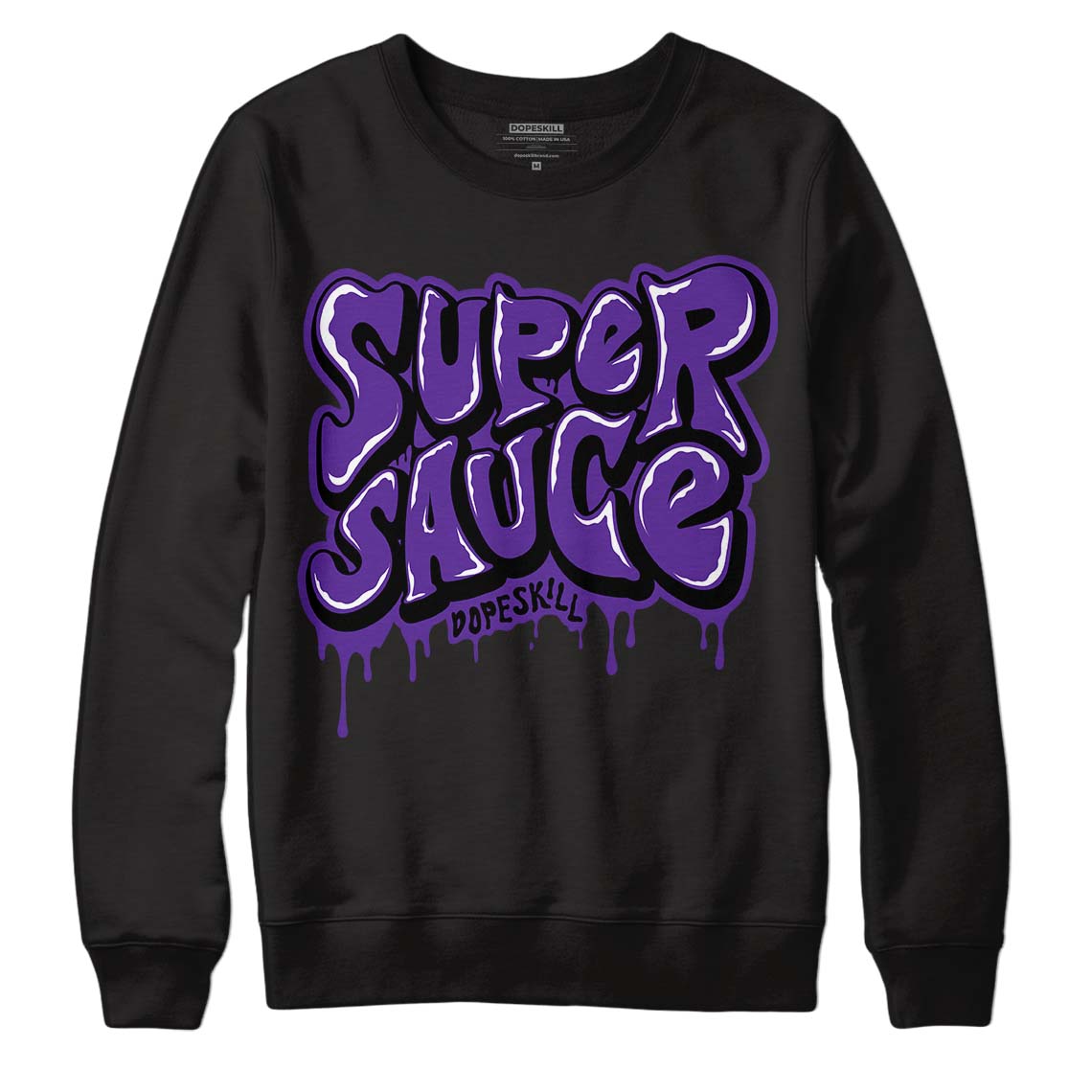 PURPLE Collection DopeSkill Sweatshirt Super Sauce Graphic - Black