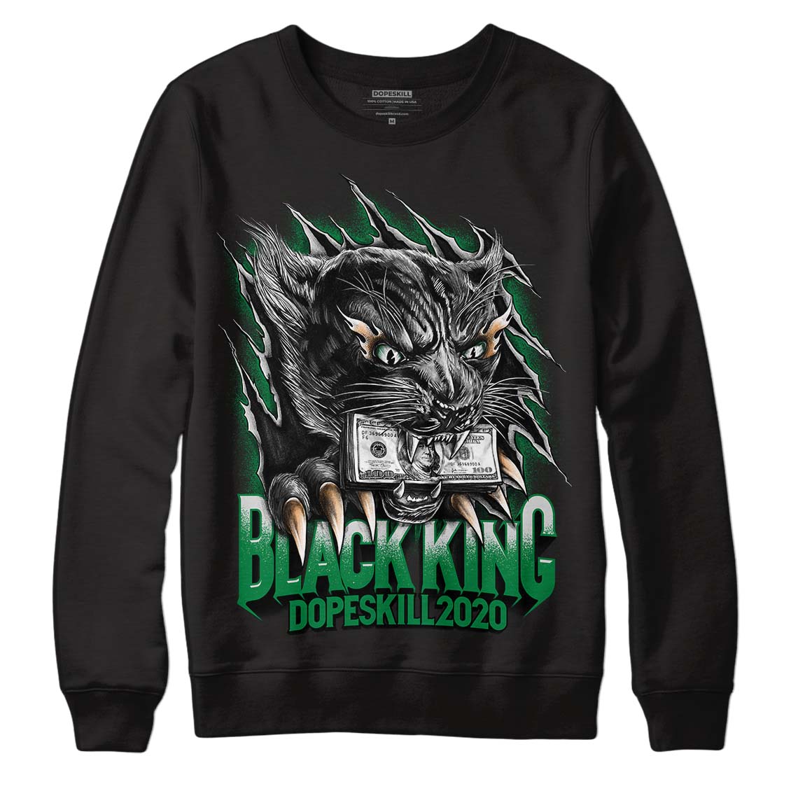 Nike SB x Jordan 4 “Pine Green” DopeSkill Sweatshirt Black King Graphic Streetwear - Black