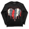 Jordan 3 Retro White Cement Reimagined DopeSkill Long Sleeve T-Shirt Slime Drip Heart Graphic Streetwear - Black