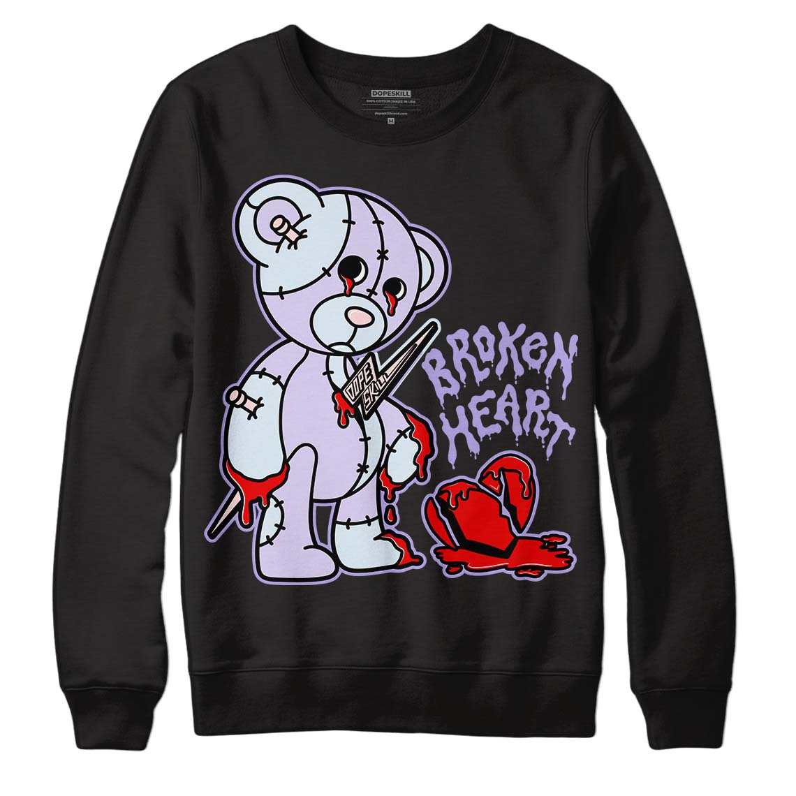 Easter Dunk Low DopeSkill Sweatshirt Broken Heart Graphic - Black