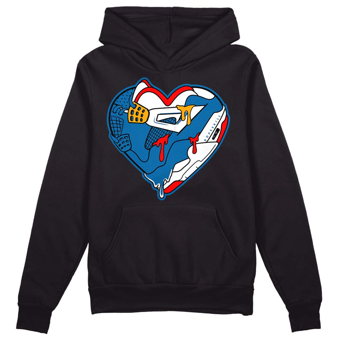 Messy Room 4S DopeSkill Hoodie Sweatshirt Heart Jordan 4 Graphic - Black