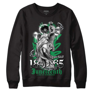 Jordan 1 Low Lucky Green DopeSkill Sweatshirt Juneteenth Graphic Streetwear - Black