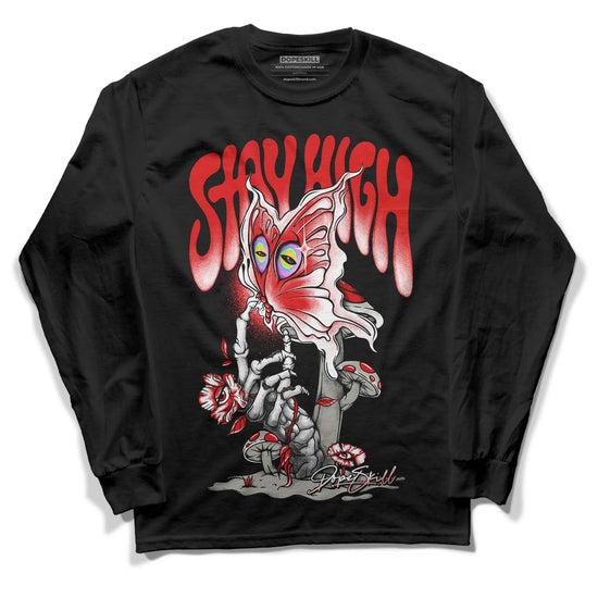 Fire Red 3s DopeSkill Long Sleeve T-Shirt Stay High Graphic - Black