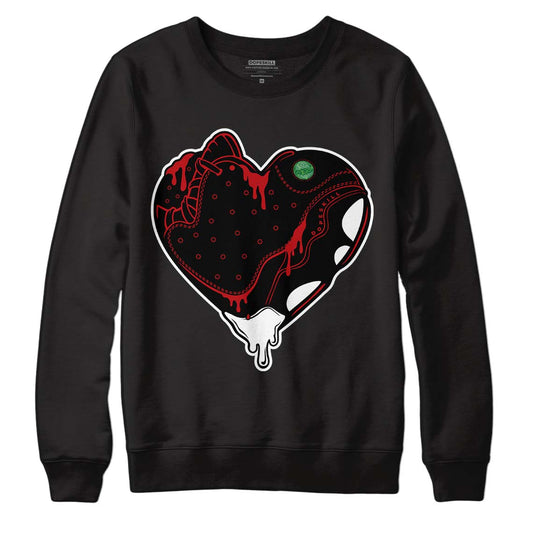 Jordan 13 Retro Playoffs DopeSkill Sweatshirt Heart Jordan 13 Graphic Streetwear - Black