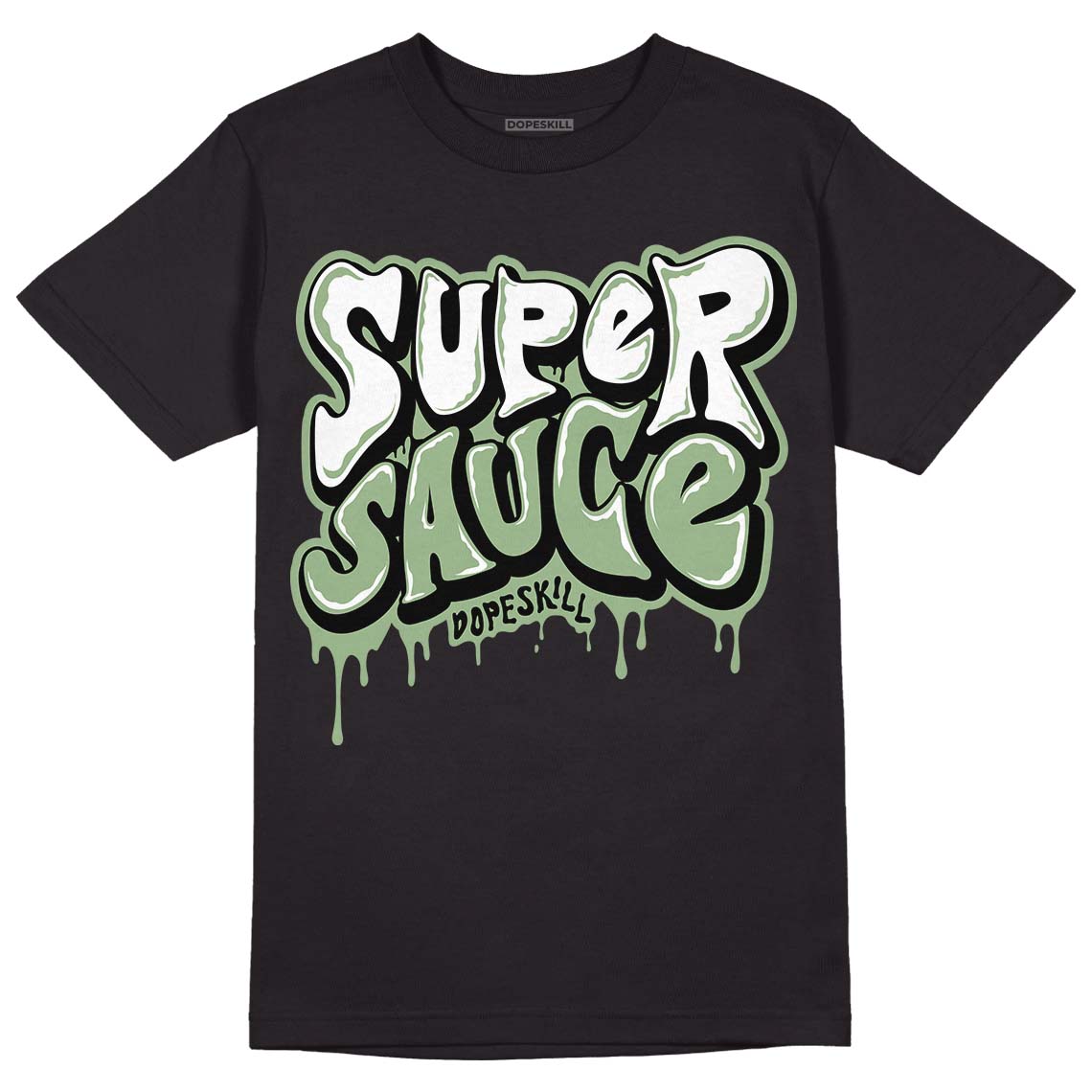 Seafoam 4s DopeSkill T-Shirt Super Sauce Graphic - Black 