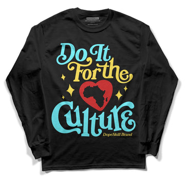 Jordan 5 Aqua DopeSkill Long Sleeve T-Shirt Do It For The Culture Graphic Streetwear - Black