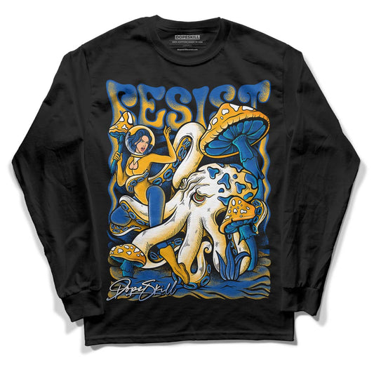 Dunk Blue Jay and University Gold DopeSkill Long Sleeve T-Shirt Resist Graphic Streetwear - Black
