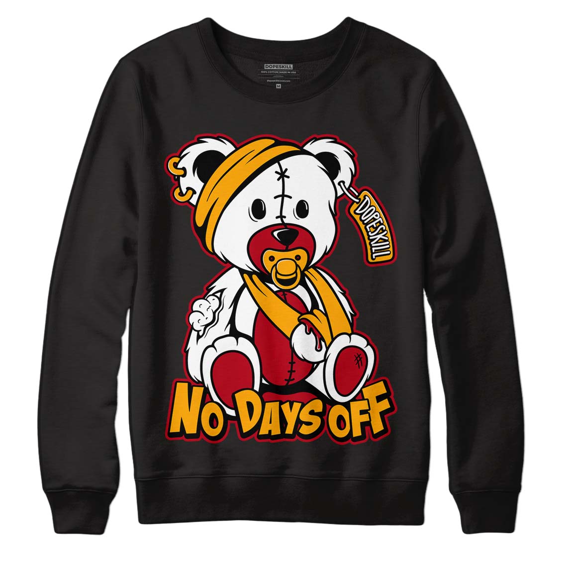 Cardinal 7s DopeSkill Sweatshirt Hurt Bear Graphic - Black