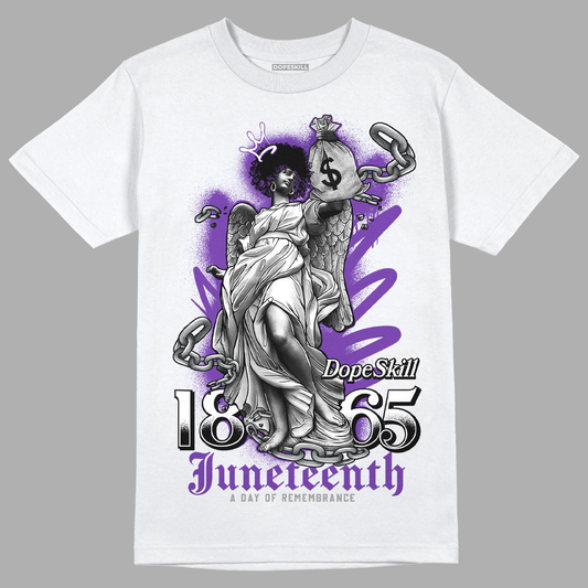 Jordan 3 Dark Iris DopeSkill T-Shirt Juneteenth Graphic - White 