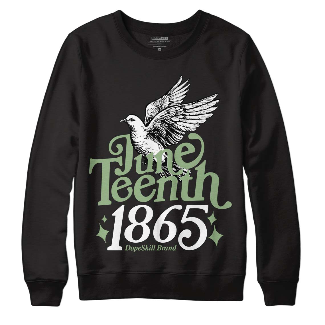 Jordan 4 Retro “Seafoam” DopeSkill Sweatshirt Juneteenth 1865 Graphic Streetwear - Black
