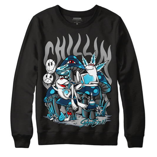 Brave Blue 13s DopeSkill Sweatshirt Chillin Graphic - Black