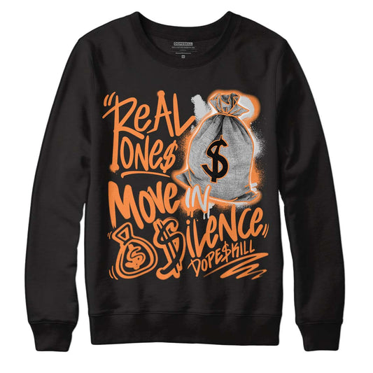 Dunk Low Peach Cream (W) DopeSkill Sweatshirt Real Ones Move In Silence Graphic - Black