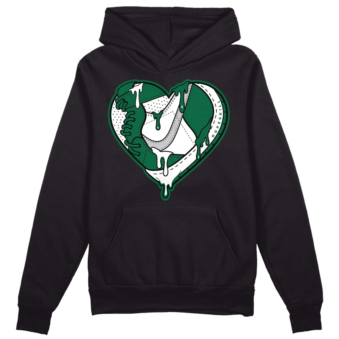 Gorge Green 1s DopeSkill Hoodie Sweatshirt Heart Jordan 1 Graphic - Black 