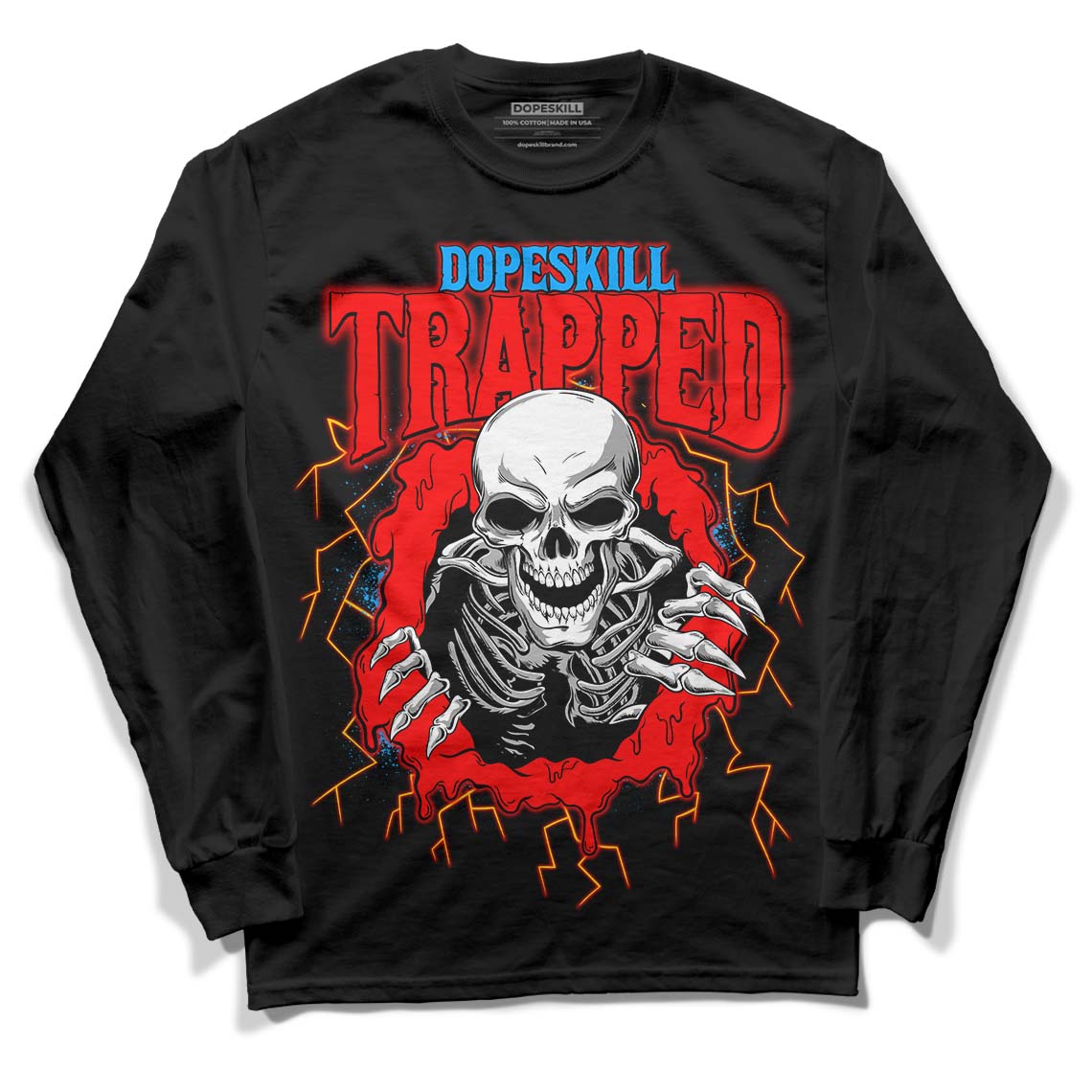 Fruity Pebbles Dunks DopeSkill Long Sleeve T-Shirt Trapped Halloween Graphic - Black